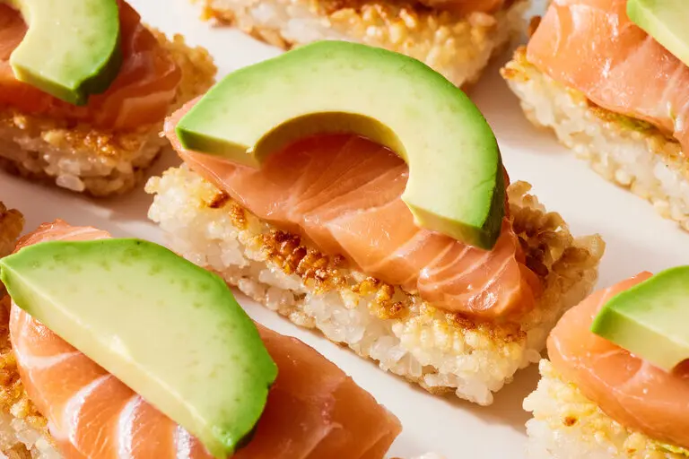 sushi order topped with salmon nyt